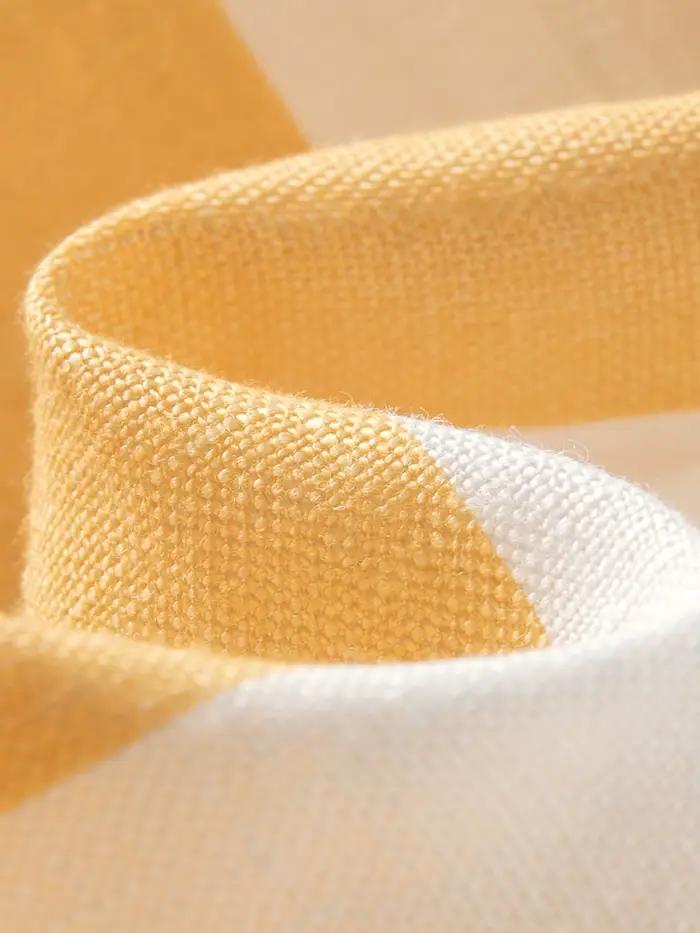 Jupe mini trapèze rayée citron et blanc FSLE 2026 pour femme - Style fluide décontracté inspiré de la nature pour les sorties quotidiennes