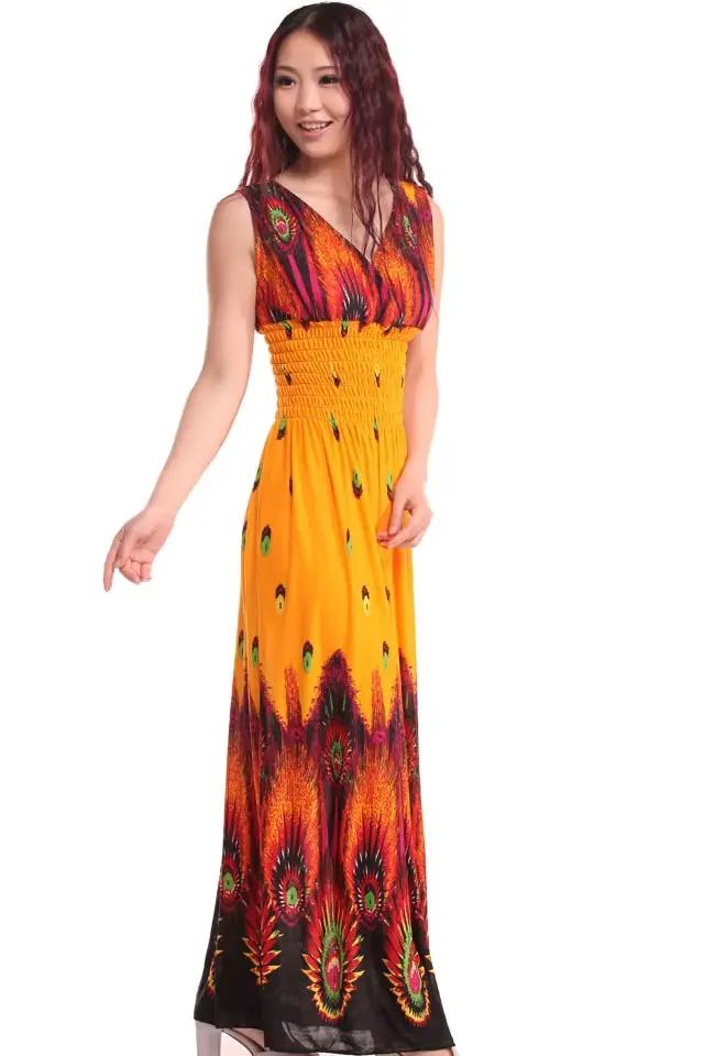 Tunique de plage Boho élégante pour femme, robe d'été longue, grande taille, sexy, robe d'été, bleue, grande, grande, vêtements d'été, 2024