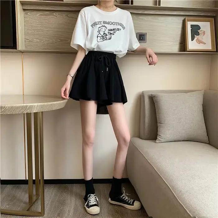 MEXZT 5Xl été Shorts jupes femmes élastique taille haute décontractée jambe large