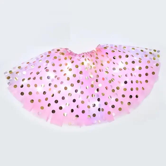 Jupes Tutu en Tulle à pois LED pour femmes adultes