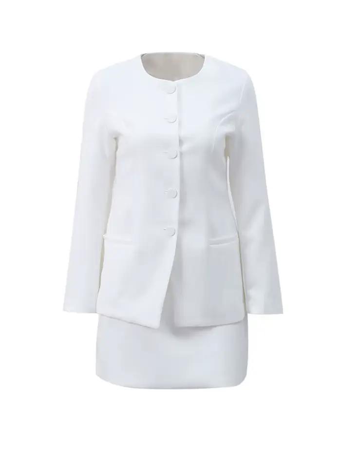 Mini jupe trapèze à boutonnage simple pour femmes