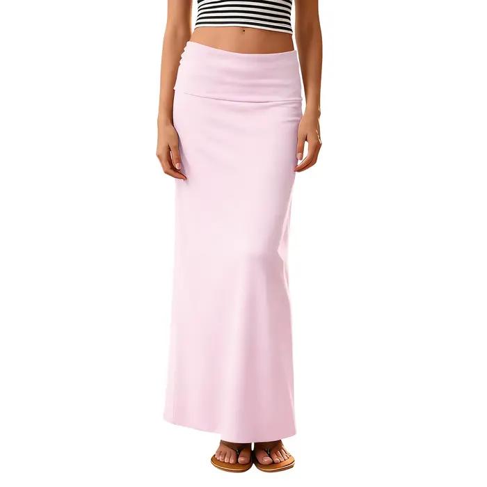Jupe droite en polyester décontractée couleur unie pour femme style Y2K streetwear office soirée