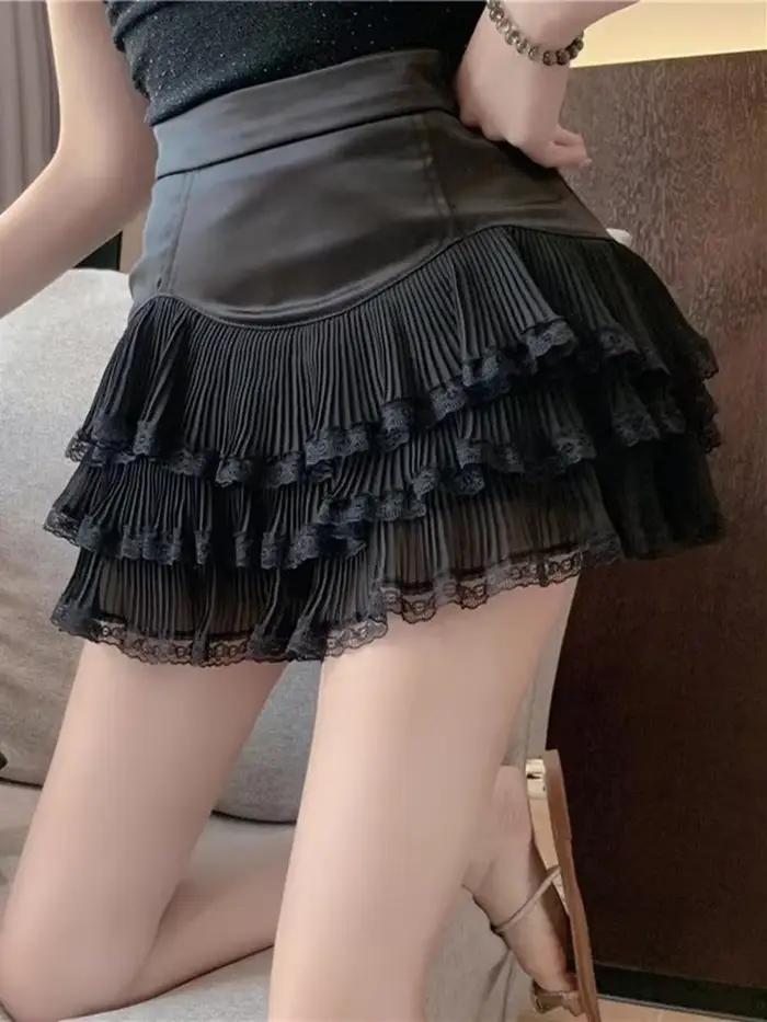 Dentelle volants jupes blanches femmes Sexy mince taille haute douce Mini jupe mode élégante femme décontracté Hotsweet