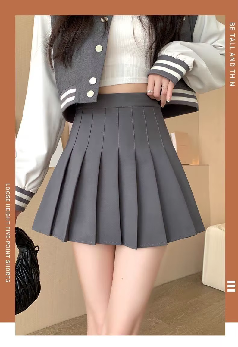 Nouvelle jupe plissée pour femmes 2025, mini-jupe japonaise, taille haute, style Kawaii, mignonne, à