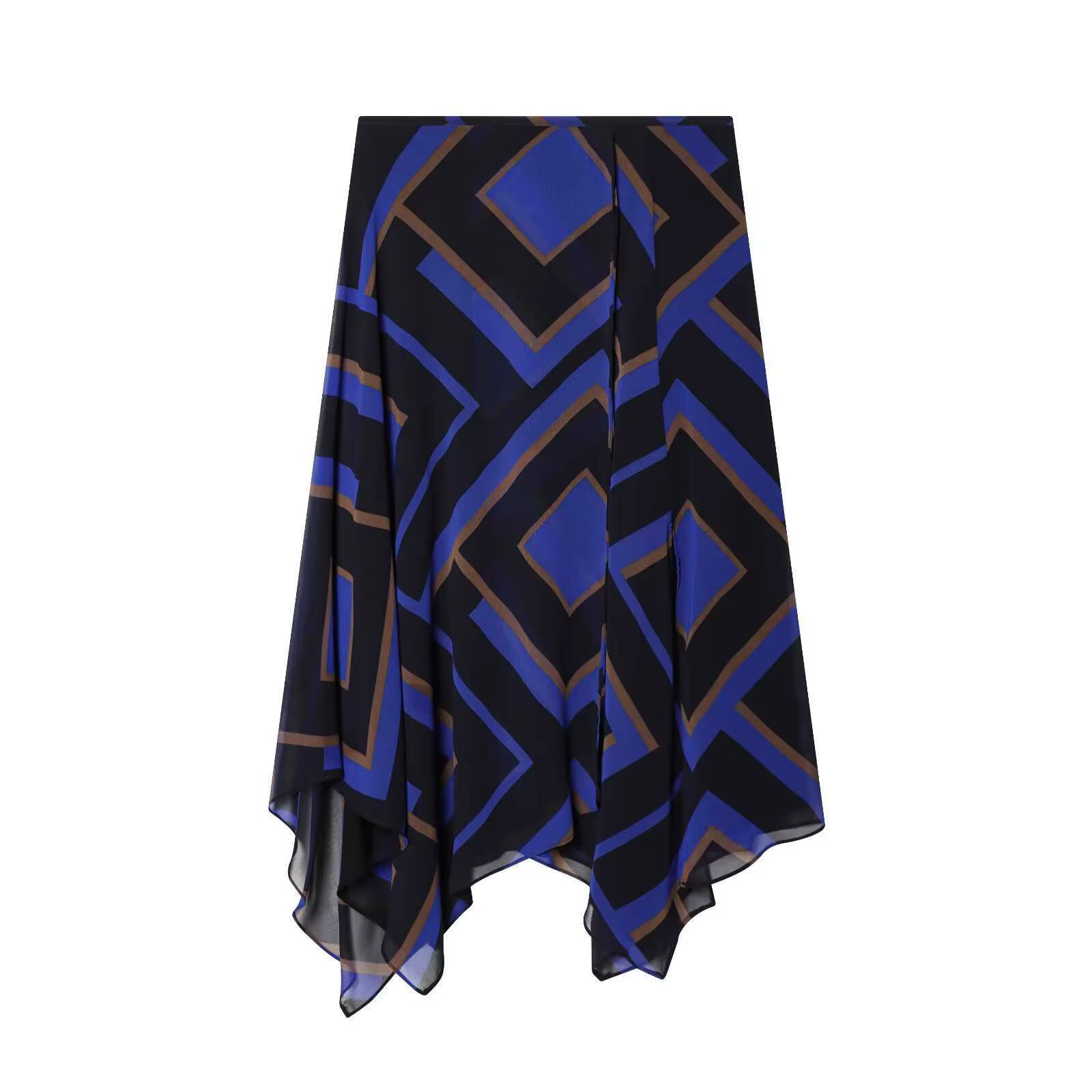 Jupe midi asymétrique sexy pour femme, imprimé mode transfrontalier, style urbain, tissu polyester, 